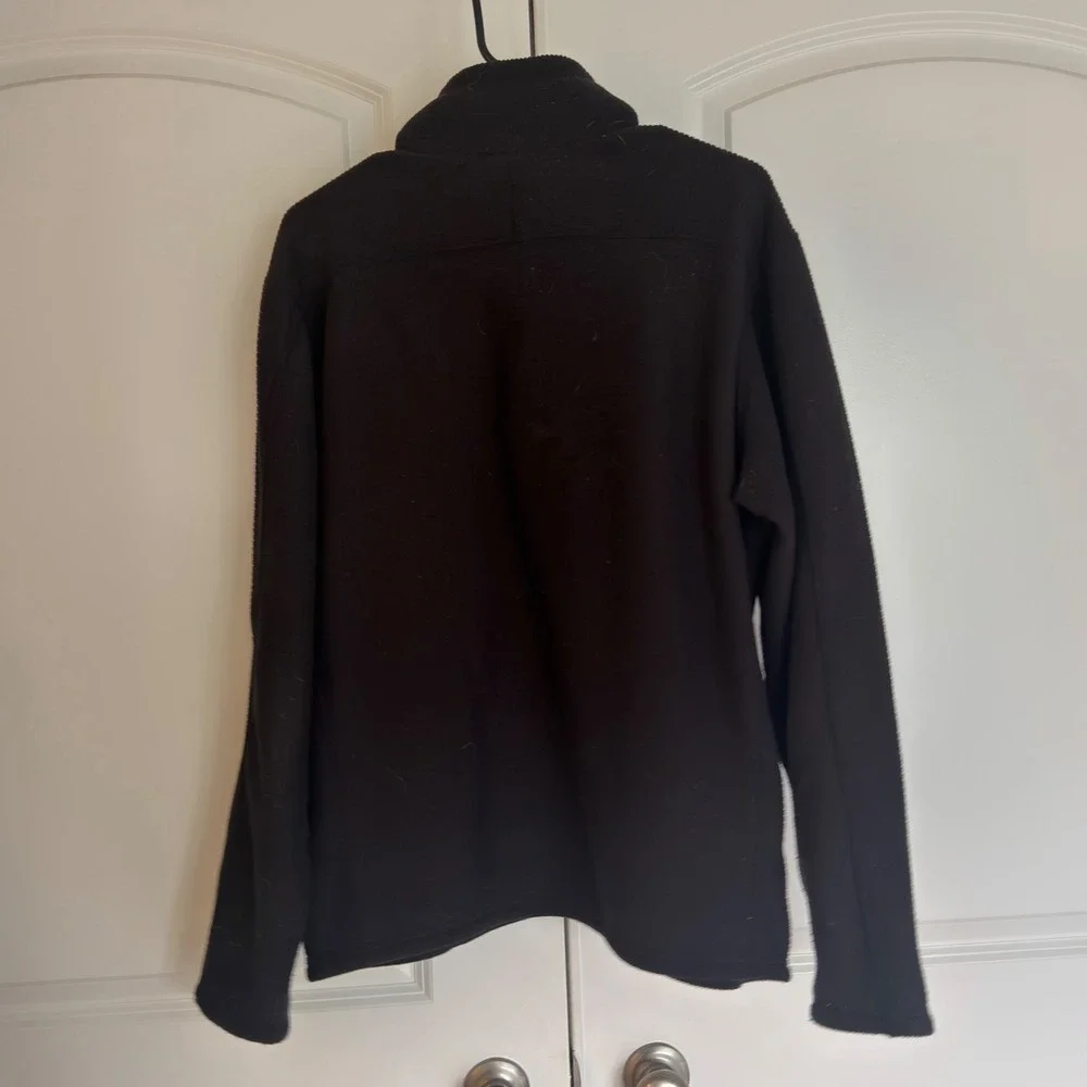 The North Face Mens Black Quarter Zip Grid Fleece Pullover Sweatshirt Size M